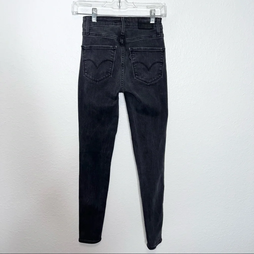 Levi's skinny Jeans women’s Size 24 high rise charcoal gray Beaded Studded A